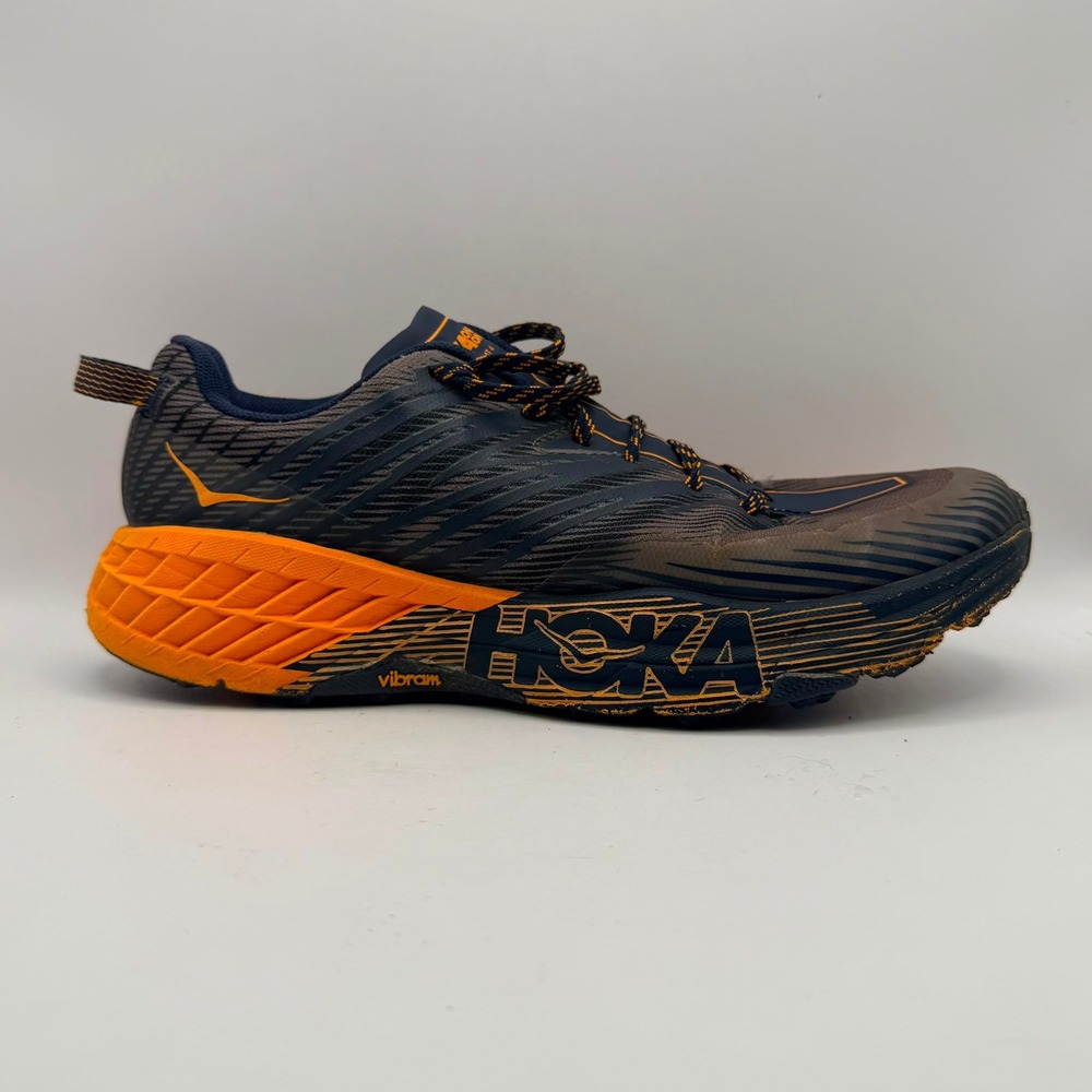 HOKA ONE ONE Speedgoat 4 Men's 11 Trail Running Shoes Vibram Blue Orange